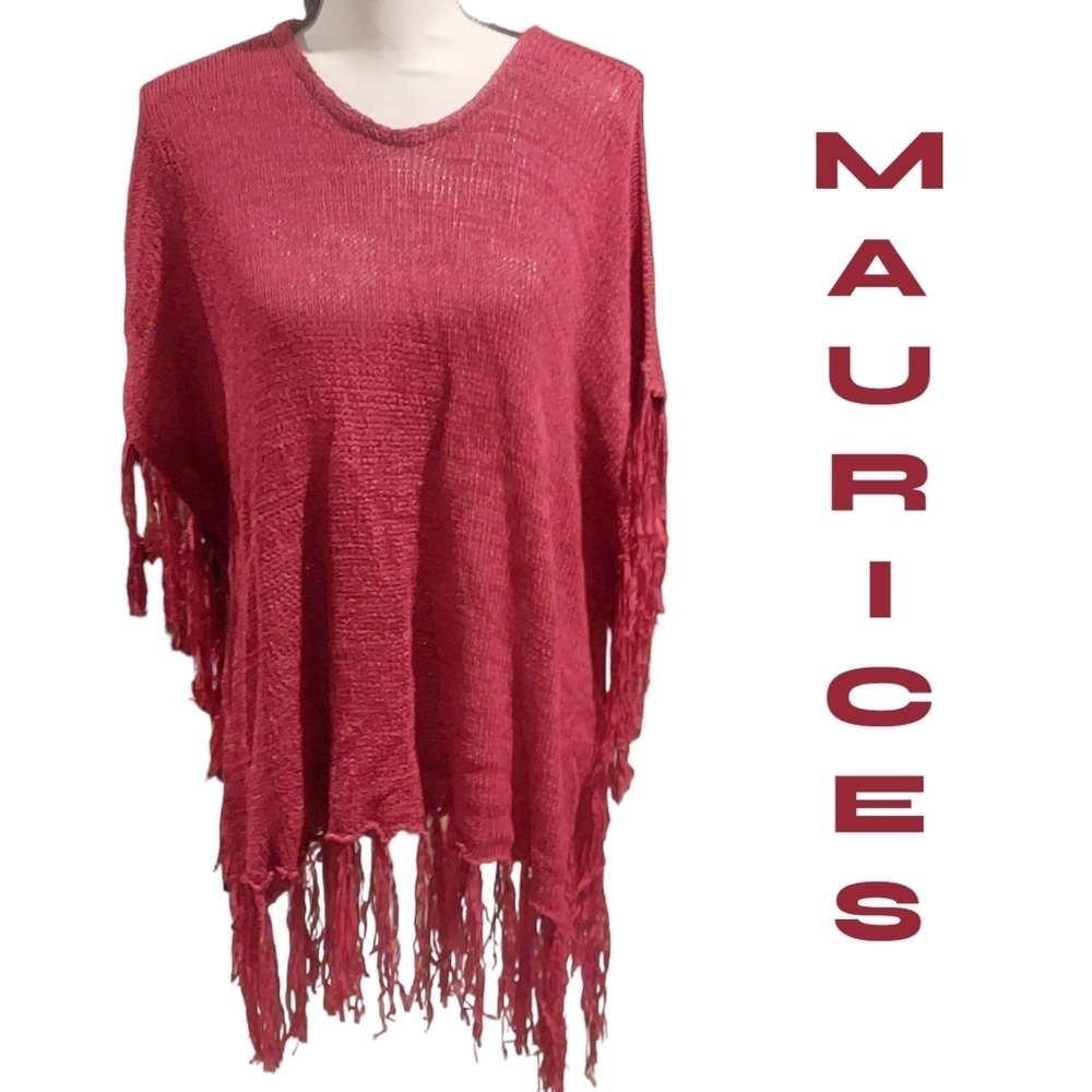 Maurices poncho Burgundy womens one size